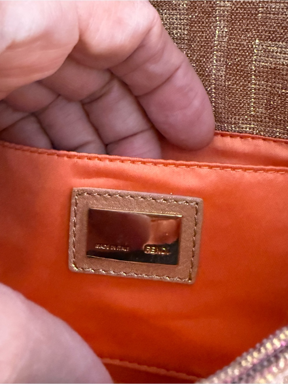 Fendi Gold Monogram Chain Shoulder Bag - Picture 6 of 13